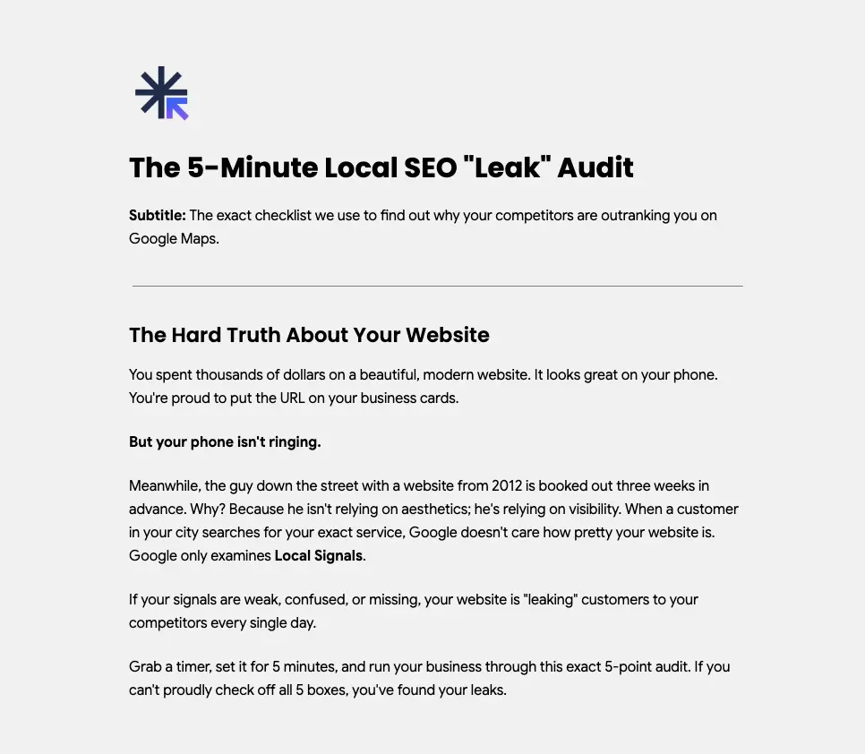 5 minute seo leak audit
